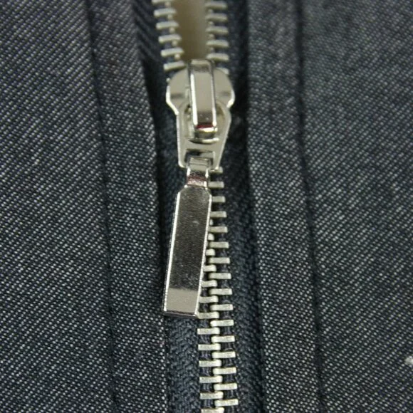 Sharagano Petite Zip Front Belted Pockets Chambray Shirtwaist Dress 4P 70s Style - Picture 3 of 11